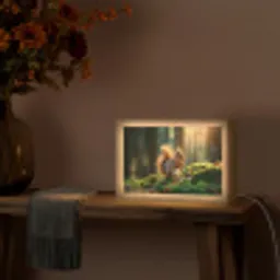 Eekhoorn - Nootje - Gras Light Box met kabel (Tafellamp) klein -sfeer4