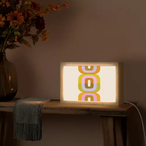 Stapel - Vormen - Geblokt - Oranje Light Box met kabel (Tafellamp) klein -sfeer4