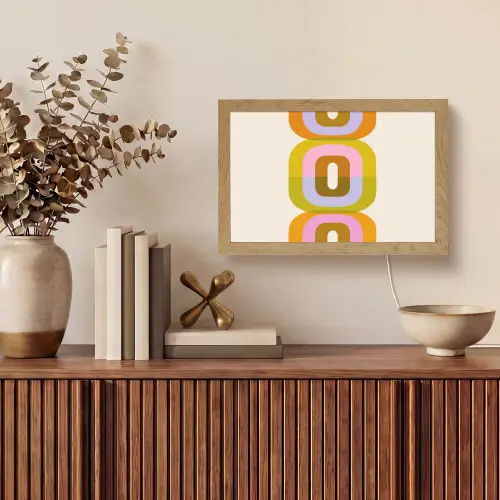 Stapel - Vormen - Geblokt - Oranje Light Box met kabel (Tafellamp) klein -sfeer2