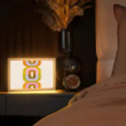 Stapel - Vormen - Geblokt - Oranje Light Box met kabel (Tafellamp) klein -sfeer1
