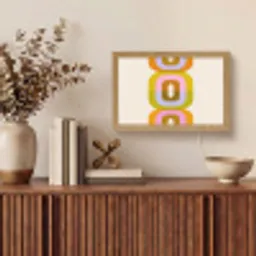 Stapel - Vormen - Geblokt - Oranje Light Box met kabel (Tafellamp) klein -sfeer2