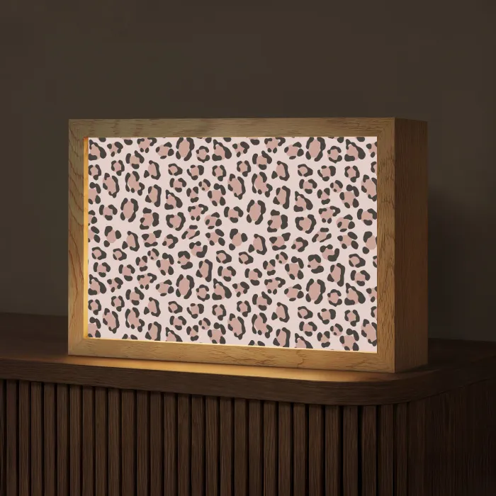 Vlekken - Beige - Luipaard Light Box met kabel (Tafellamp) klein 924 -z3d_website