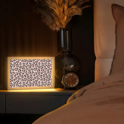 Vlekken - Beige - Luipaard Light Box met kabel (Tafellamp) klein 924 -sfeer1