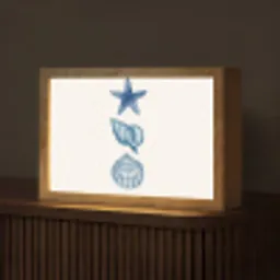 Zeester - Schelpen - Blauw Light Box met kabel (Tafellamp) klein -z3d_website