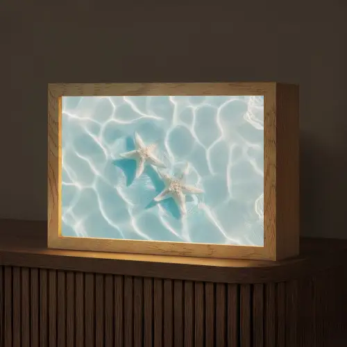 Zeesterren - Golvend water - Rustgevend Light Box met kabel (Tafellamp) klein -z3d_website