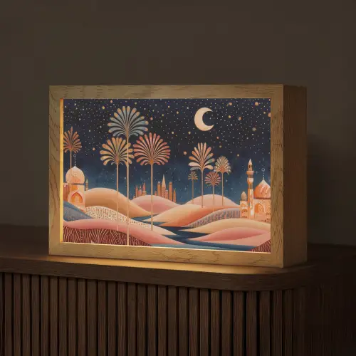 Sterrenhemel - Palmen - Rivier Light Box met kabel (Tafellamp) klein -z3d_website