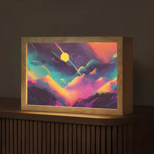 Sterren - Bergen - Kleurrijk Light Box met kabel (Tafellamp) klein -z3d_website