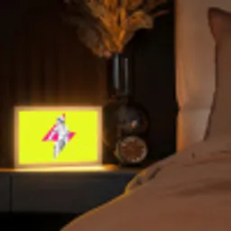 Beeld - Man - Bliksemschicht - Geel Light Box met kabel (Tafellamp) klein -sfeer1