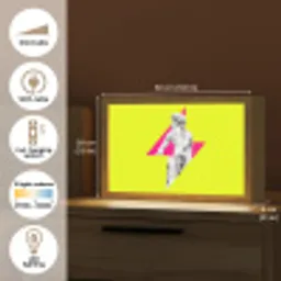 Beeld - Man - Bliksemschicht - Geel Light Box met kabel (Tafellamp) klein -USP_EN