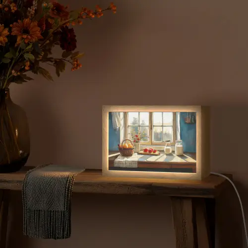 Stilleven - Keuken - Doorkijk - Vintage Light Box met kabel (Tafellamp) klein -sfeer4