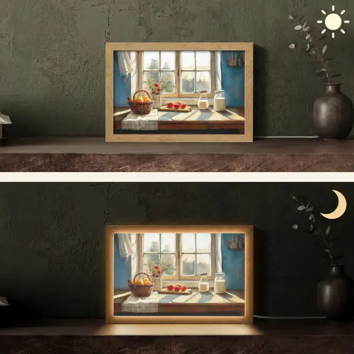 Stilleven - Keuken - Doorkijk - Vintage Light Box met kabel (Tafellamp) klein -sfeer3