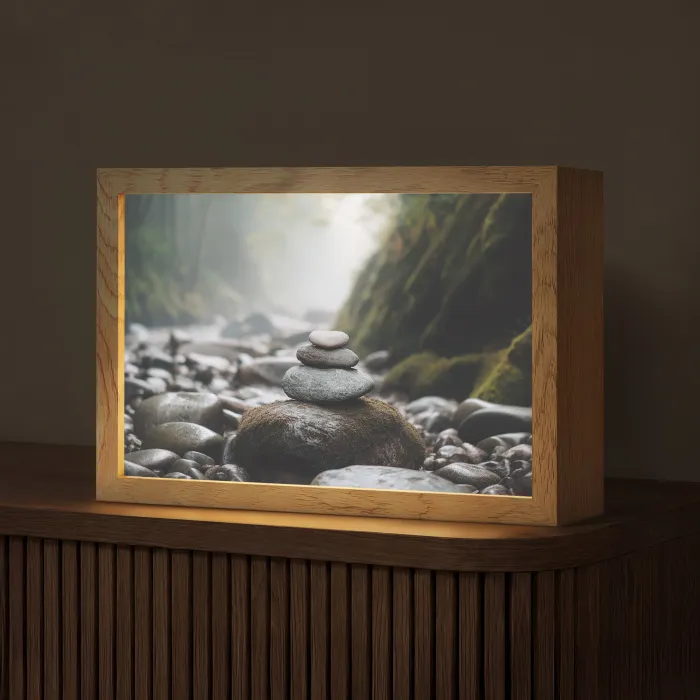Stenen - Stapel - Natuur Light Box met kabel (Tafellamp) klein -z3d_website