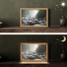 Stenen - Stapel - Natuur Light Box met kabel (Tafellamp) klein -sfeer3