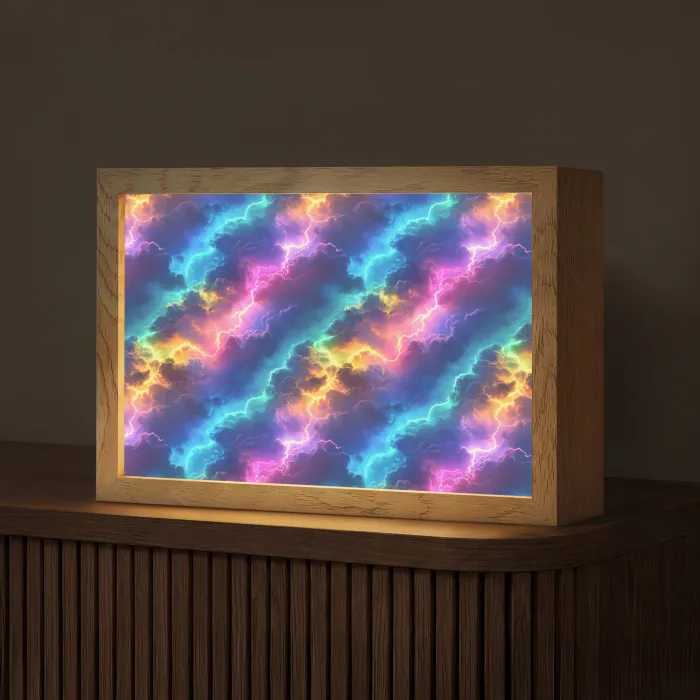 Storm - Bliksem - Regenboog Light Box met kabel (Tafellamp) klein 924 -z3d_website