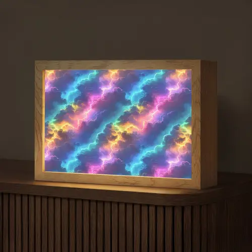 Storm - Bliksem - Regenboog Light Box met kabel (Tafellamp) klein 924 -z3d_website
