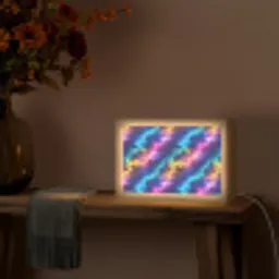 Storm - Bliksem - Regenboog Light Box met kabel (Tafellamp) klein 924 -sfeer4