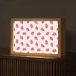 Aardbeien - Rood - Roze - Patroon Light Box met kabel (Tafellamp) klein 924 -z3d_website