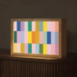 Stroken - Blauw - Patroon - Abstract Light Box met kabel (Tafellamp) klein -z3d_website