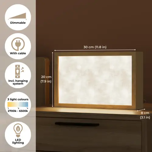 Subtiel - Structuur - Beige Light Box met kabel (Tafellamp) klein 924 -USP_EN