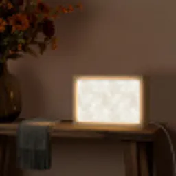 Subtiel - Structuur - Beige Light Box met kabel (Tafellamp) klein 924 -sfeer4