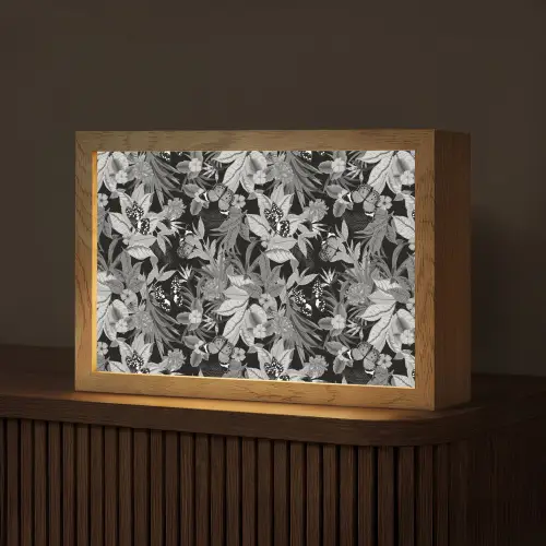 Zomer - Vlinder - Zwart - Grijs Light Box met kabel (Tafellamp) klein 924 -z3d_website