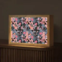 Zomer - Vlinder - Zwart - Roze Light Box met kabel (Tafellamp) klein 924 -z3d_website
