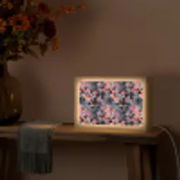 Zomer - Vlinder - Zwart - Roze Light Box met kabel (Tafellamp) klein 924 -sfeer4