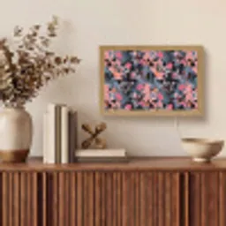 Zomer - Vlinder - Zwart - Roze Light Box met kabel (Tafellamp) klein 924 -sfeer2