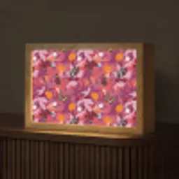 Zomer - Vlinder - Donker - Roze Light Box met kabel (Tafellamp) klein 924 -z3d_website