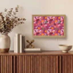 Zomer - Vlinder - Donker - Roze Light Box met kabel (Tafellamp) klein 924 -sfeer2