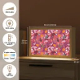 Zomer - Vlinder - Donker - Roze Light Box met kabel (Tafellamp) klein 924 -USP_EN