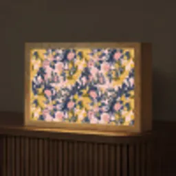 Zomer - Vlinder - Roze - Geel Light Box met kabel (Tafellamp) klein 924 -z3d_website