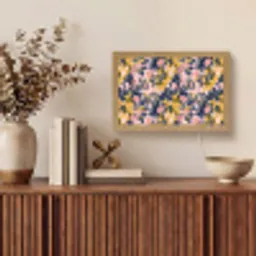 Zomer - Vlinder - Roze - Geel Light Box met kabel (Tafellamp) klein 924 -sfeer2