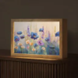 Zomers - Wilde bloemen - Penseelstreken Light Box met kabel (Tafellamp) klein -z3d_website