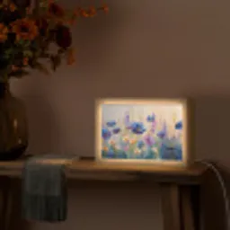 Zomers - Wilde bloemen - Penseelstreken Light Box met kabel (Tafellamp) klein -sfeer4
