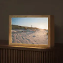 Zon - Duinen - Strand - Vuurtoren Light Box met kabel (Tafellamp) klein -z3d_website