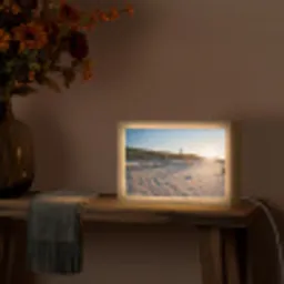 Zon - Duinen - Strand - Vuurtoren Light Box met kabel (Tafellamp) klein -sfeer4
