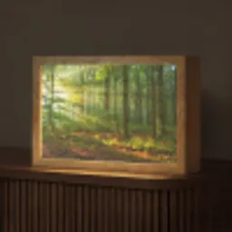 Zon - Bos - Bomen - Natuur - Herfst Light Box met kabel (Tafellamp) klein -z3d_website