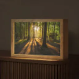 Zon - Bomen - Bos - Landschap - Natuur Light Box met kabel (Tafellamp) klein -z3d_website