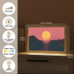Zon - Geel - Bergen - Water Light Box met kabel (Tafellamp) klein -USP_EN