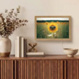 Zonnebloem - Veld - Zonnebril Light Box met kabel (Tafellamp) klein -sfeer2