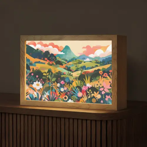 Zonlicht - Heuvels - Wolkenlucht Light Box met kabel (Tafellamp) klein -z3d_website