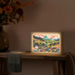 Zonlicht - Heuvels - Wolkenlucht Light Box met kabel (Tafellamp) klein -sfeer4