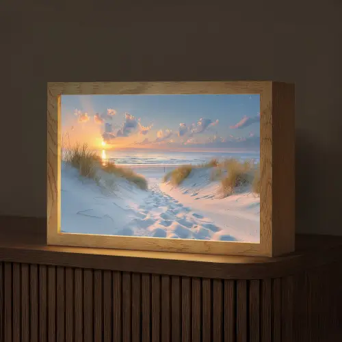 Zonsondergang - Strand - Natuur - Zee - Zomer Light Box met kabel (Tafellamp) klein -z3d_website
