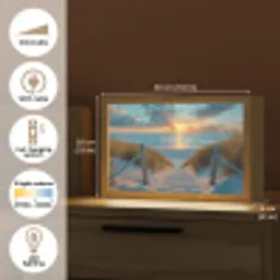 Zonsondergang - Strand - Zomer - Landschap Light Box met kabel (Tafellamp) klein -USP_EN