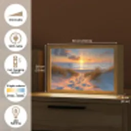 Zonsondergang - Duinen - Strand - Zee Light Box met kabel (Tafellamp) klein -USP_EN