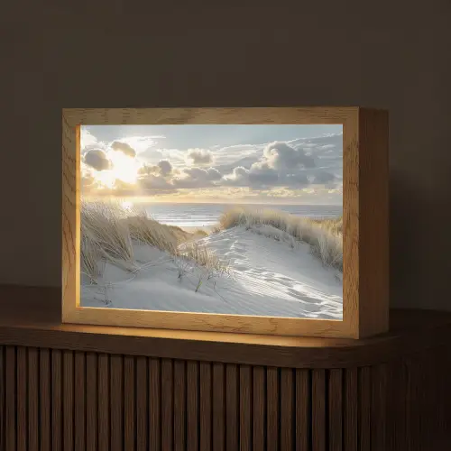 Zonsondergang - Duinen - Planten - Natuur - Strand Light Box met kabel (Tafellamp) klein -z3d_website