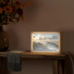 Zonsondergang - Duinen - Planten - Natuur - Strand Light Box met kabel (Tafellamp) klein -sfeer4