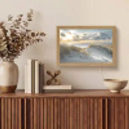 Zonsondergang - Duinen - Planten - Natuur - Strand Light Box met kabel (Tafellamp) klein -sfeer2