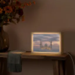 Zonsondergang - Moskee - Wolken - Islamitisch Light Box met kabel (Tafellamp) klein -sfeer4